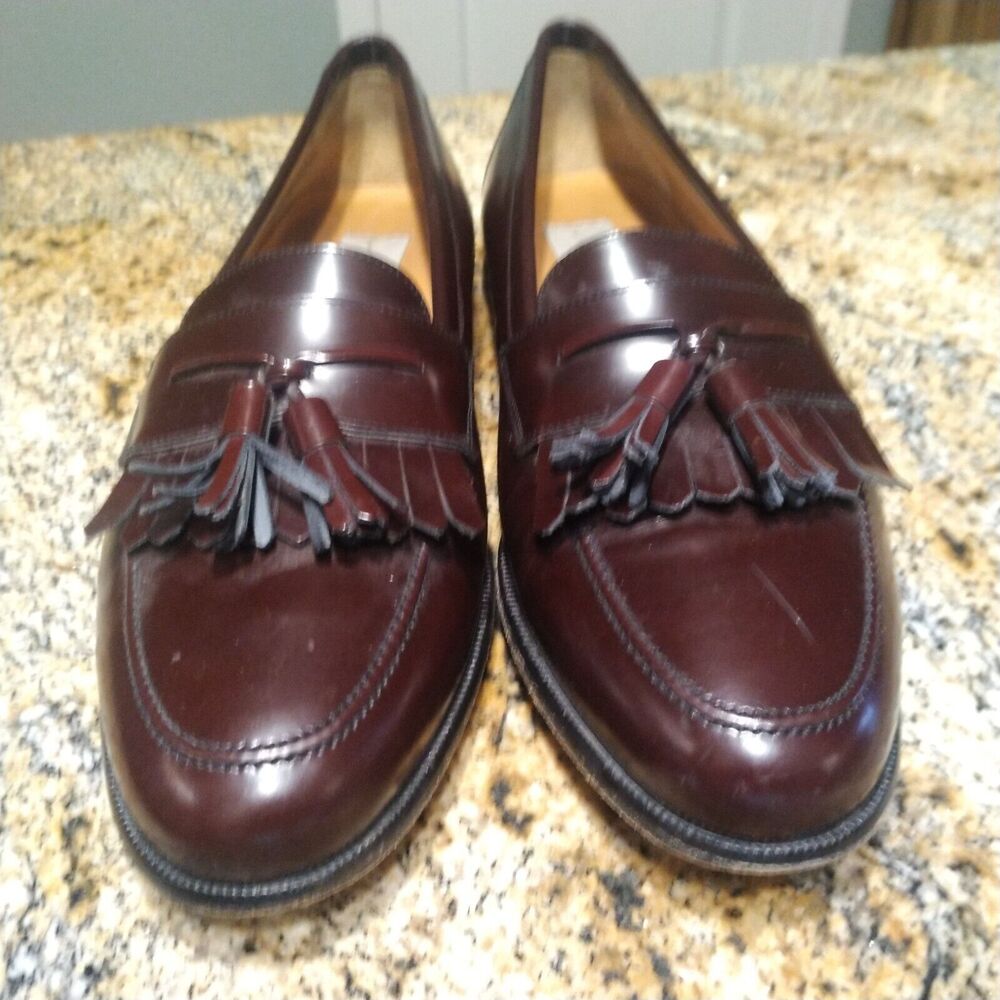 Mezlan Santander Kiltie Tassel Leather Loafer Dress Shoe Burgundy Mens 10.5 EUC - Picture 10 of 13
